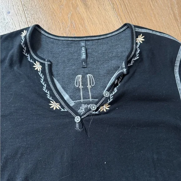 Alp N Rock Black Long Sleeve Tee with Embroidery - Picture 3 of 7